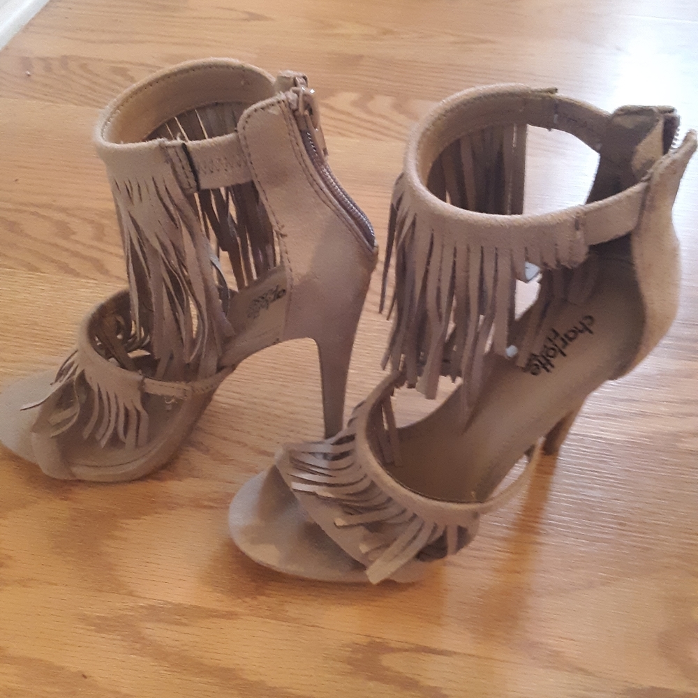 Charlotte Russe fringed heels. Excellent condition